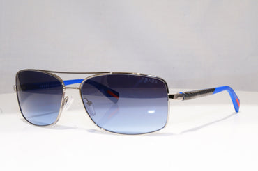 PRADA Mens Designer Sunglasses Blue Rectangle SPS 50O 5AV-5I1 17900