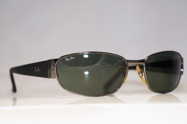 RAY-BAN Vintage Mens Designer Sunglasses Black Wrap RB 3141 004 16537