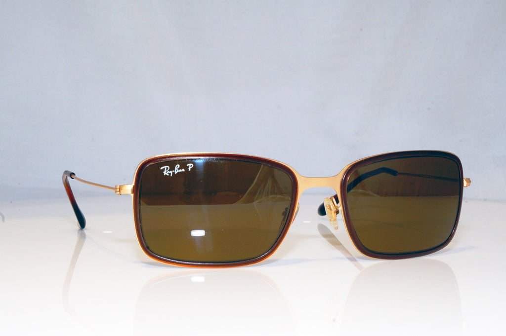 RAY-BAN Mens Polarized Designer Sunglasses Gold Rectangle RB 3514 149/83 15165