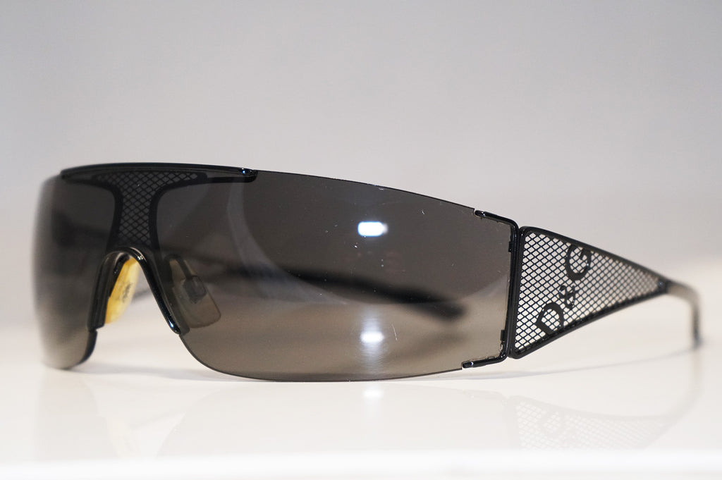 DOLCE & GABBANA Vintage Mens Designer Sunglasses Black Shield D&G 2138 D23 15650