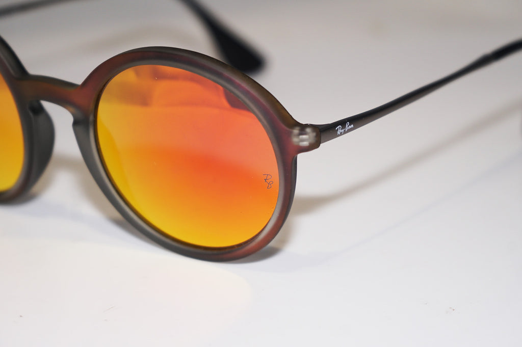 RAY-BAN Mens Unisex Designer Flash Mirror Sunglasses Round RB 4222 61676Q 15655