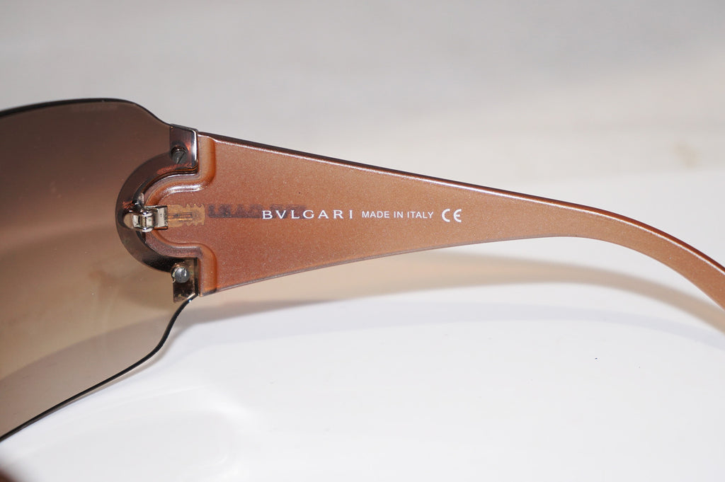 BVLGARI Womens Designer Crystal Sunglasses Brown Shield 653 945/13 15643