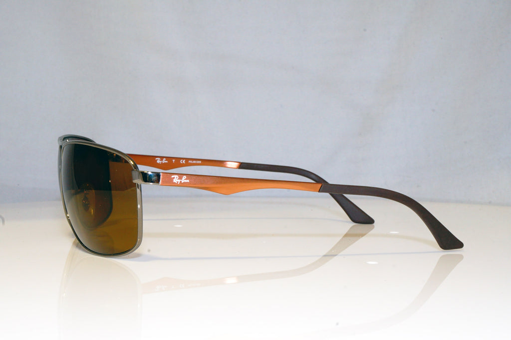 RAY-BAN Mens Polarized Designer Sunglasses Brown Aviator RB 3506 132/83 15065