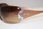 BVLGARI Womens Designer Crystal Sunglasses Brown Shield 653 945/13 15643
