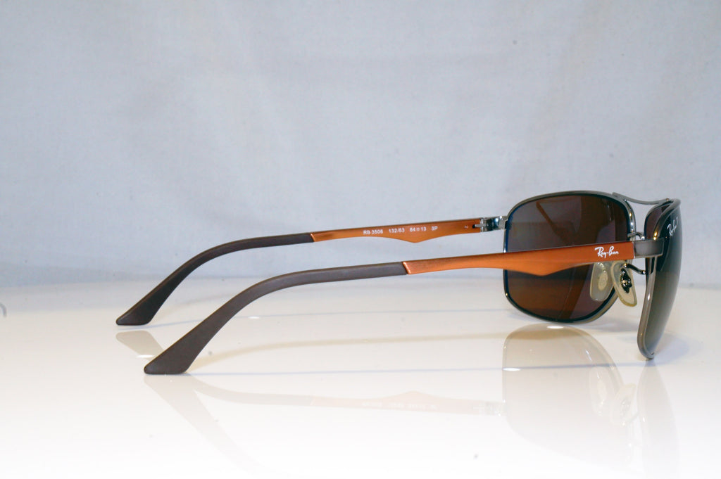 RAY-BAN Mens Polarized Designer Sunglasses Brown Aviator RB 3506 132/83 15065