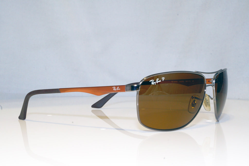 RAY-BAN Mens Polarized Designer Sunglasses Brown Aviator RB 3506 132/83 15065