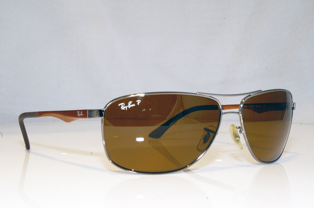RAY-BAN Mens Polarized Designer Sunglasses Brown Aviator RB 3506 132/83 15065