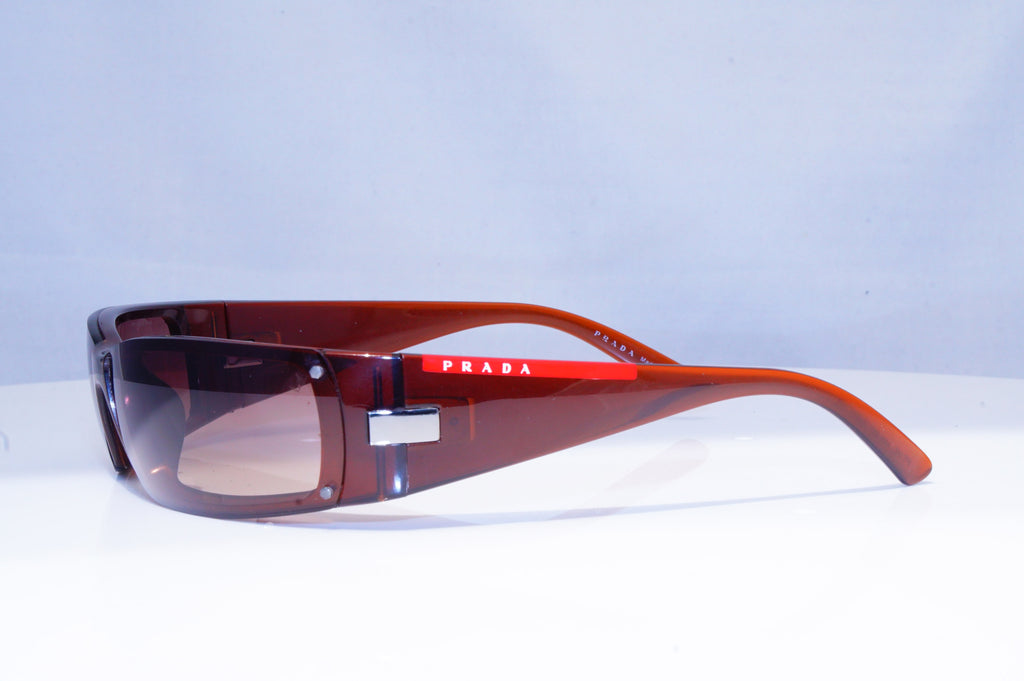 PRADA Mens Vintage Designer Sunglasses Brown Wrap SPS 06E 4AN-6S1 18758