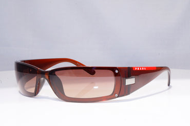 PRADA Mens Vintage Designer Sunglasses Brown Wrap SPS 06E 4AN-6S1 18758
