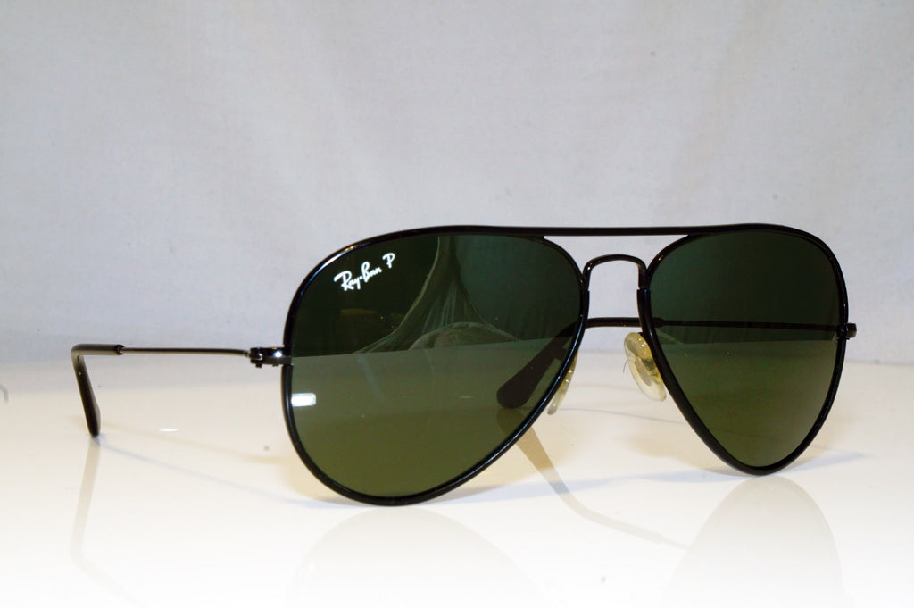 RAY-BAN Mens Polarized Designer Sunglasses Black Aviator RB 3025 002/58 15005