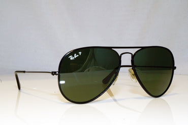 RAY-BAN Mens Polarized Designer Sunglasses Black Aviator RB 3025 002/58 15005
