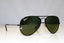 RAY-BAN Mens Polarized Designer Sunglasses Black Aviator RB 3025 002/58 15005