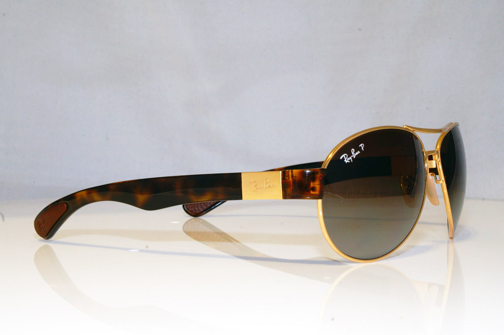 RAY-BAN Mens Polarized Designer Sunglasses Brown Aviator RB 3509 001/35 15193