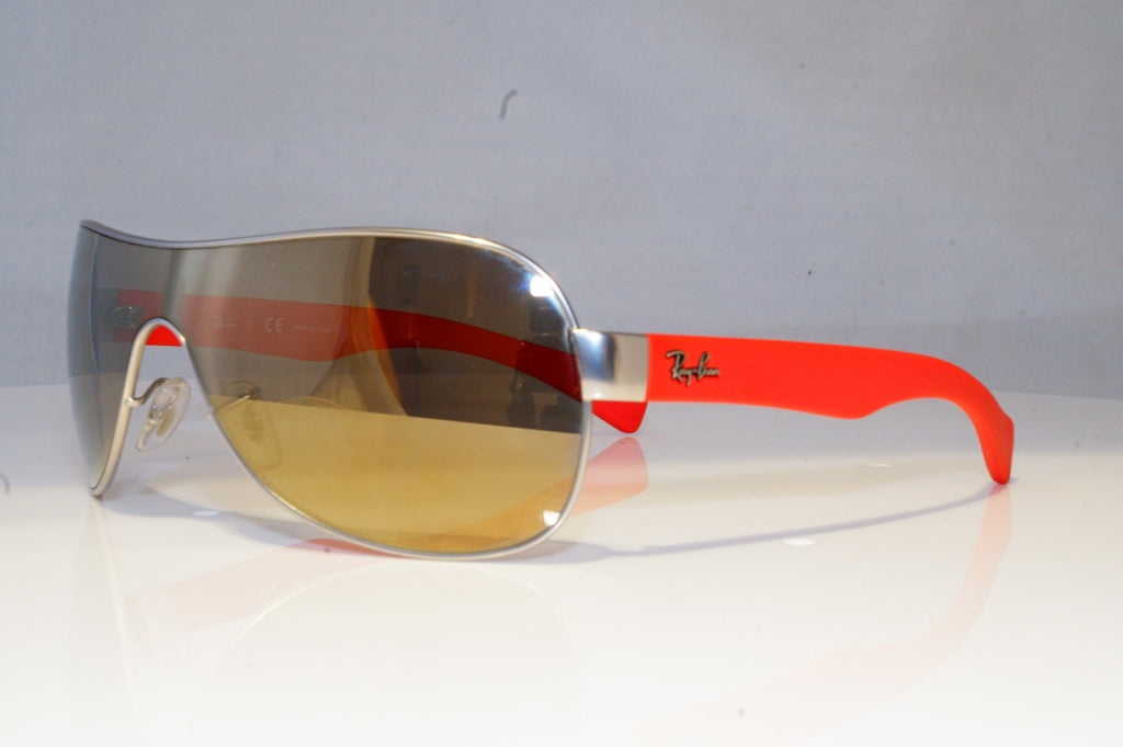RAY-BAN Mens Womens Mirror Designer Sunglasses Silver Shield RB 3471 0195A 20580