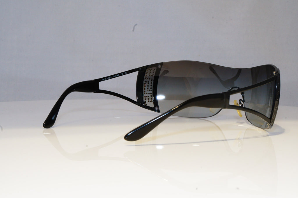 VERSACE Womens Diamante Designer Sunglasses Black Shield 2058 1009/8G 20583