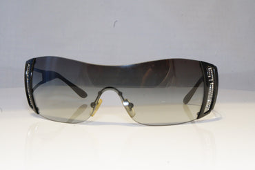 VERSACE Womens Diamante Designer Sunglasses Black Shield 2058 1009/8G 20583