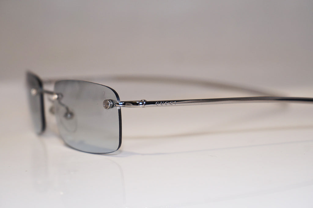 GUCCI 1990 Vintage Mens Designer Sunglasses Silver Rectangle GG 1715 6LB6R 15397