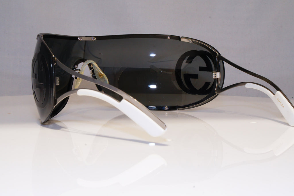 GUCCI Mens Womens Oversized Sunglasses Silver Shield SKI GG 2799 005WH 22192