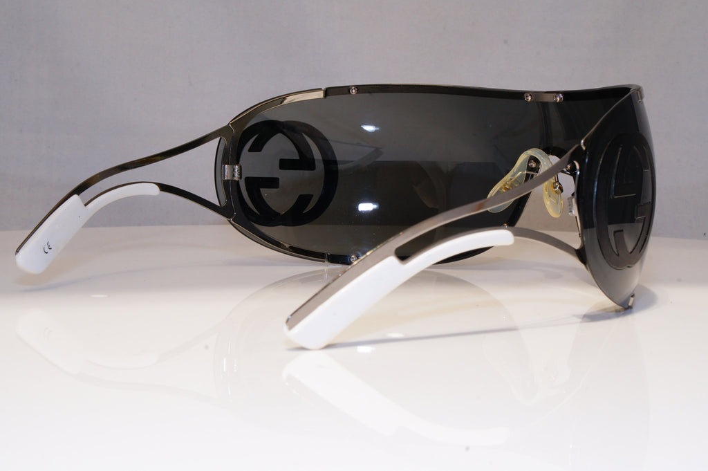 GUCCI Mens Womens Oversized Sunglasses Silver Shield SKI GG 2799 005WH 22192