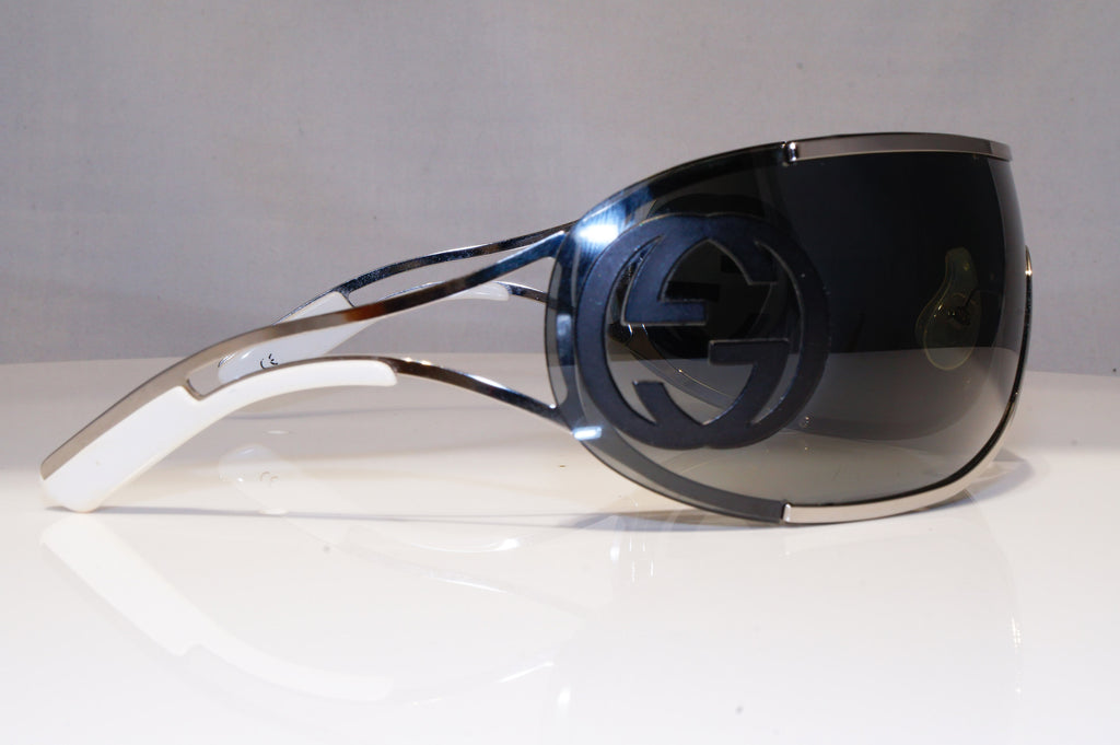 GUCCI Mens Womens Oversized Sunglasses Silver Shield SKI GG 2799 005WH 22192