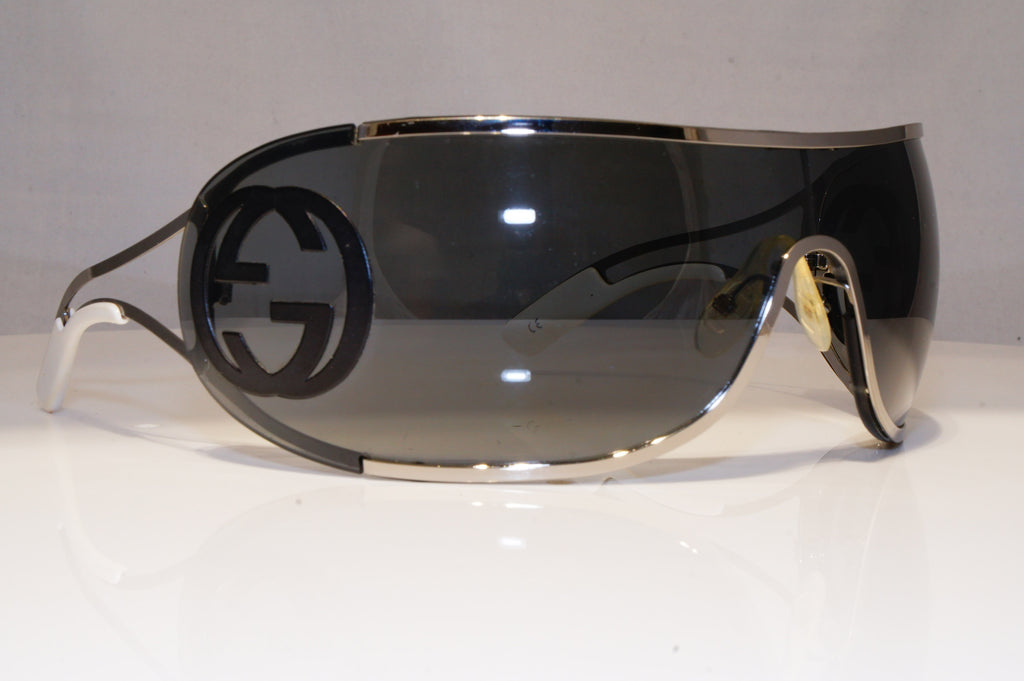 GUCCI Mens Womens Oversized Sunglasses Silver Shield SKI GG 2799 005WH 22192