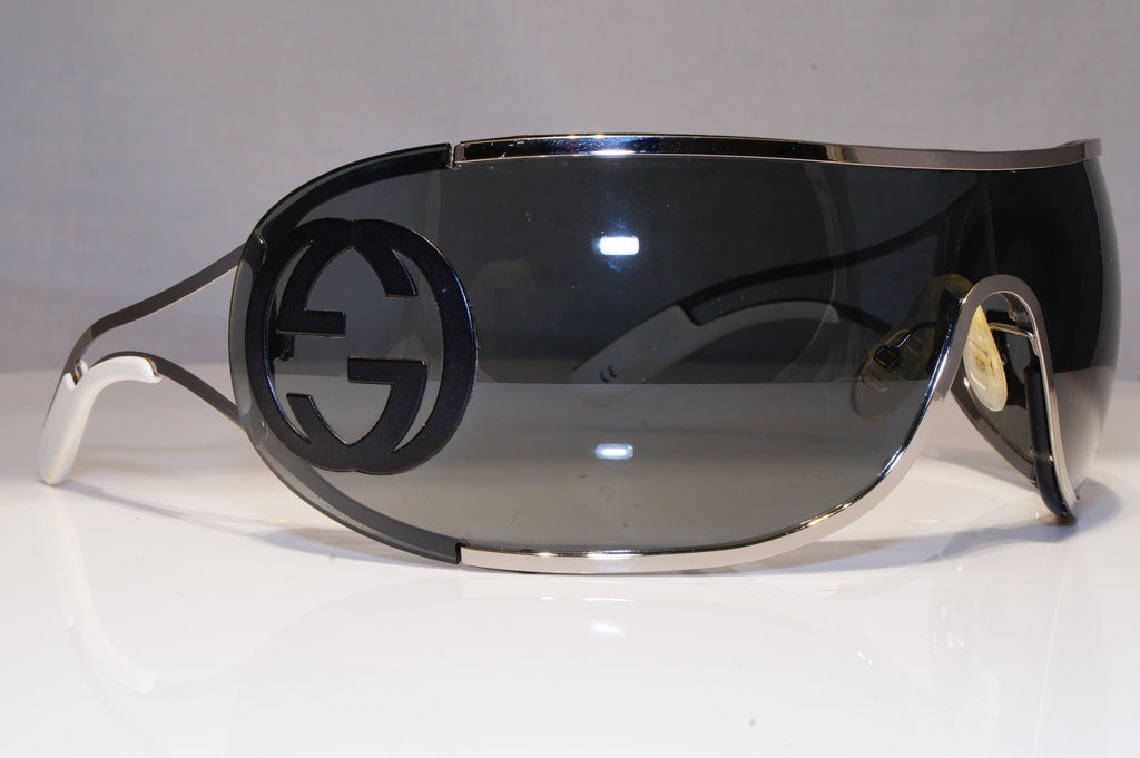 GUCCI Mens Womens Oversized Sunglasses Silver Shield SKI GG 2799 005WH 22192