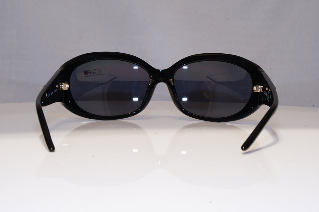 JUST CAVALLI Womens Diamante Designer Sunglasses Black Rectangle JC131 B5 22197
