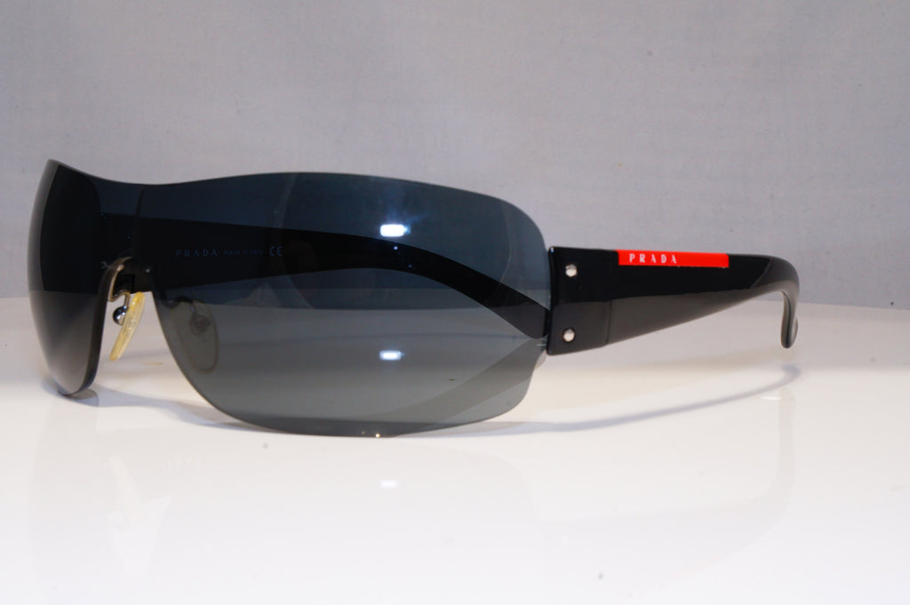 PRADA Mens Designer Sunglasses Black Shield SPS 07F 1AB-1A1 22179