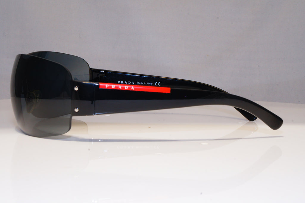 PRADA Mens Designer Sunglasses Black Shield SPS 07F 1AB-1A1 22179