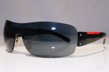 PRADA Mens Designer Sunglasses Black Shield SPS 07F 1AB-1A1 22179