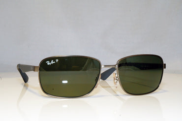 RAY-BAN Mens Polarized Designer Sunglasses Grey Rectangle RB 3529 029/9A 17749
