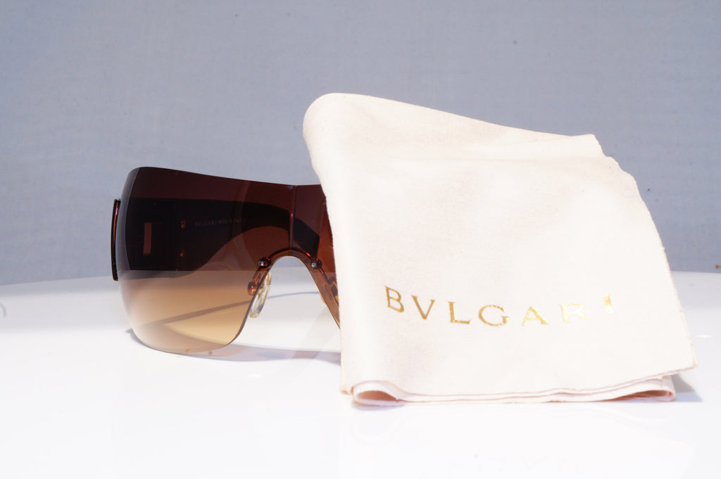 BVLGARI Womens Diamante Designer Sunglasses Brown Shield 8019-B 245/13 18875