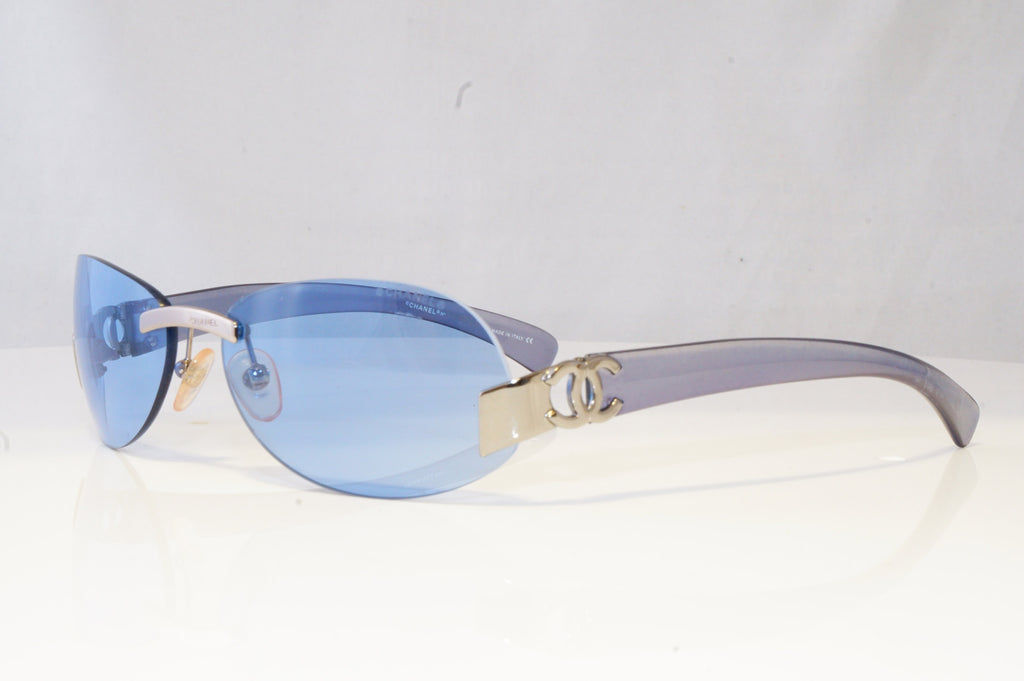 CHANEL Womens Boxed Vintage Designer Sunglasses Blue Rectangle 4037 168/72 20569