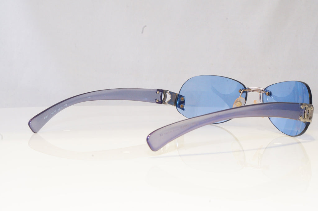 CHANEL Womens Boxed Vintage Designer Sunglasses Blue Rectangle 4037 168/72 20569