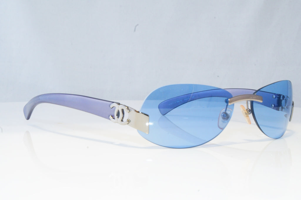 CHANEL Womens Boxed Vintage Designer Sunglasses Blue Rectangle 4037 168/72 20569