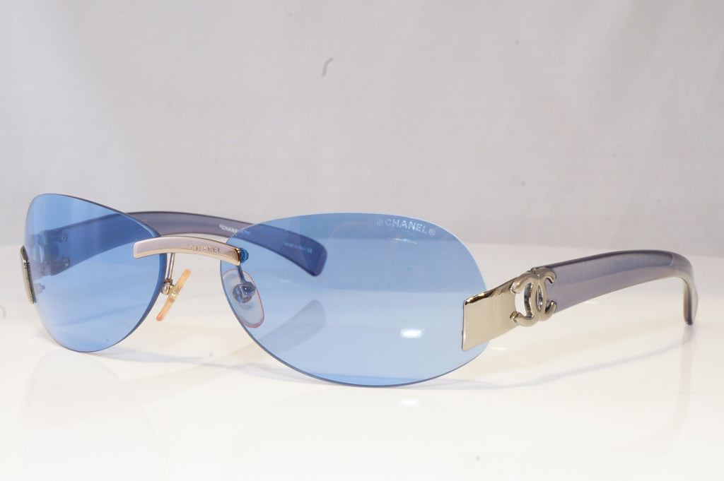 CHANEL Womens Boxed Vintage Designer Sunglasses Blue Rectangle 4037 168/72 20569