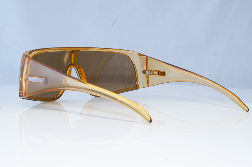 GUCCI Mens Vintage 1990 Designer Sunglasses Brown Shield GG 1421 586 20523