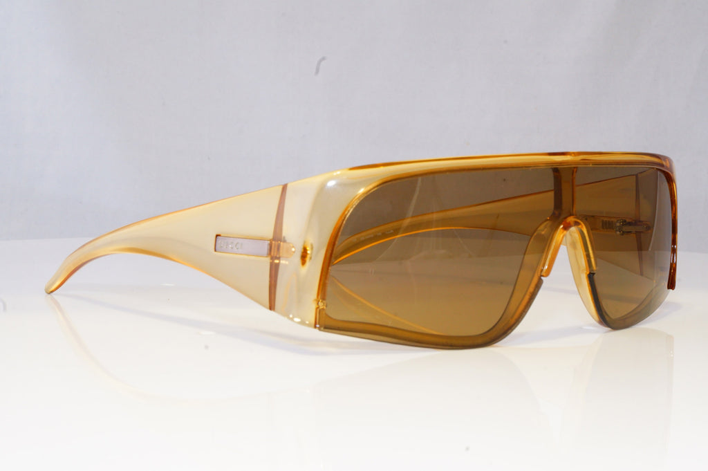 GUCCI Mens Vintage 1990 Designer Sunglasses Brown Shield GG 1421 586 20523