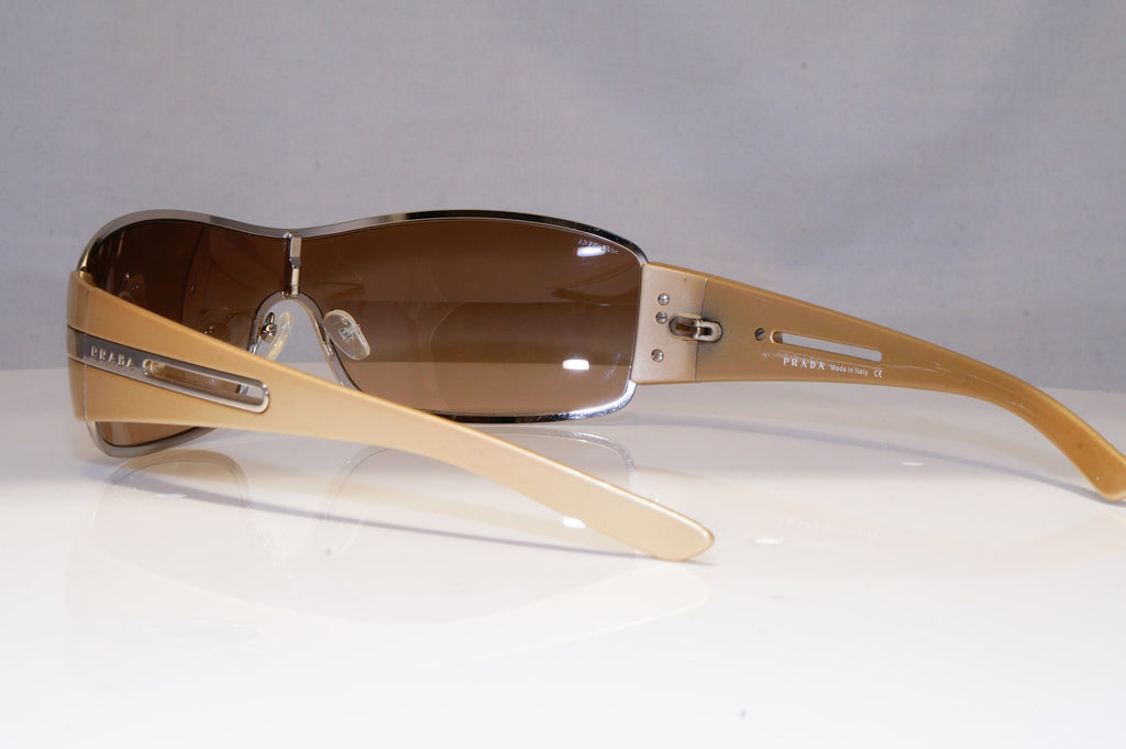 PRADA Mens Womens Unisex Designer Sunglasses Silver Shield SPR 56H 1BC-6S1 22169