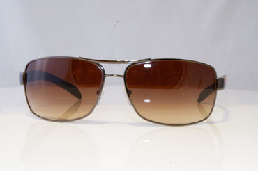 PRADA Mens Vintage 1990 Designer Sunglasses Brown Rectangle SPS 54I 5AV6S1 20515