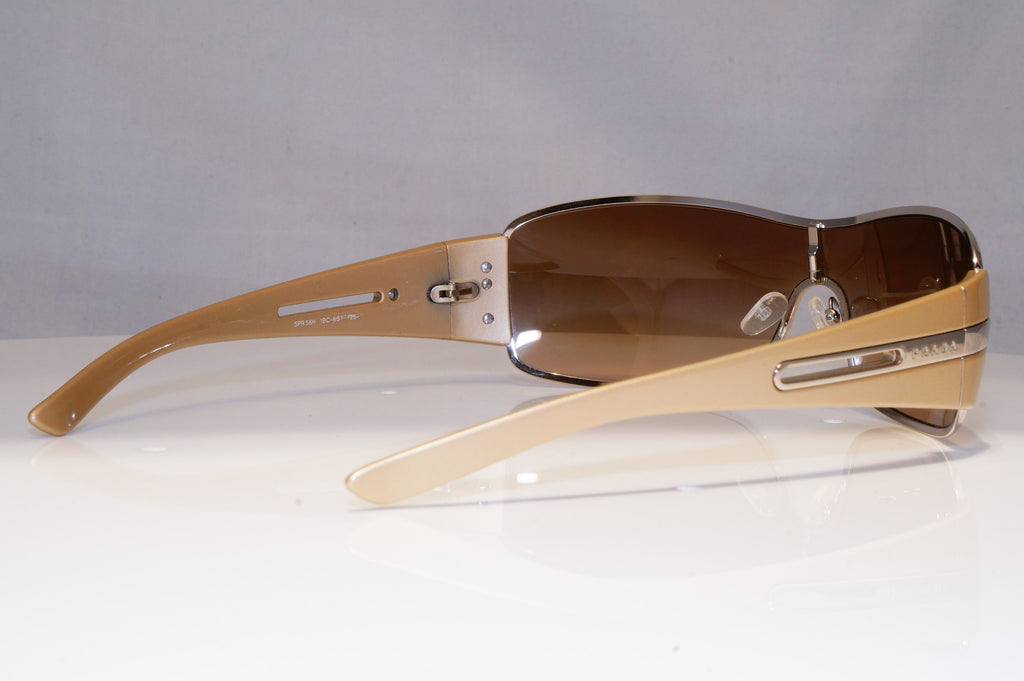 PRADA Mens Womens Unisex Designer Sunglasses Silver Shield SPR 56H 1BC-6S1 22169