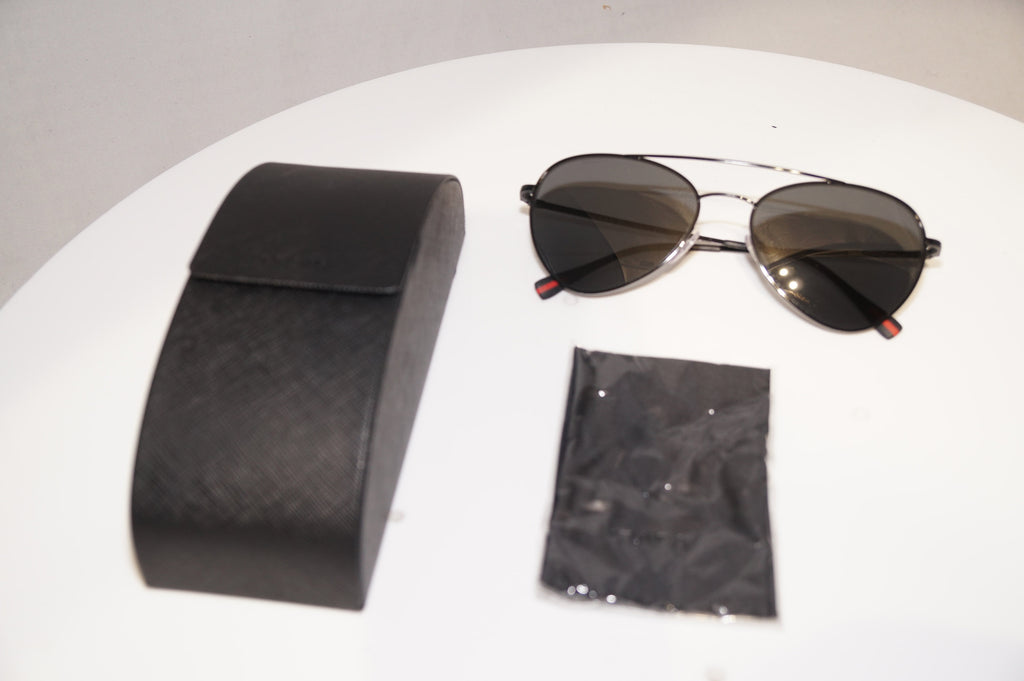 PRADA Mens Designer Sunglasses Black Pilot FLAT SPS 50S 7AX-5S0 18870