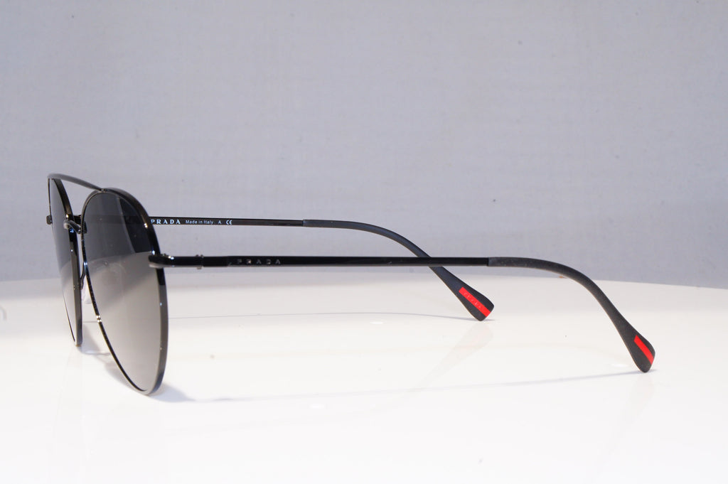 PRADA Mens Designer Sunglasses Black Pilot FLAT SPS 50S 7AX-5S0 18870