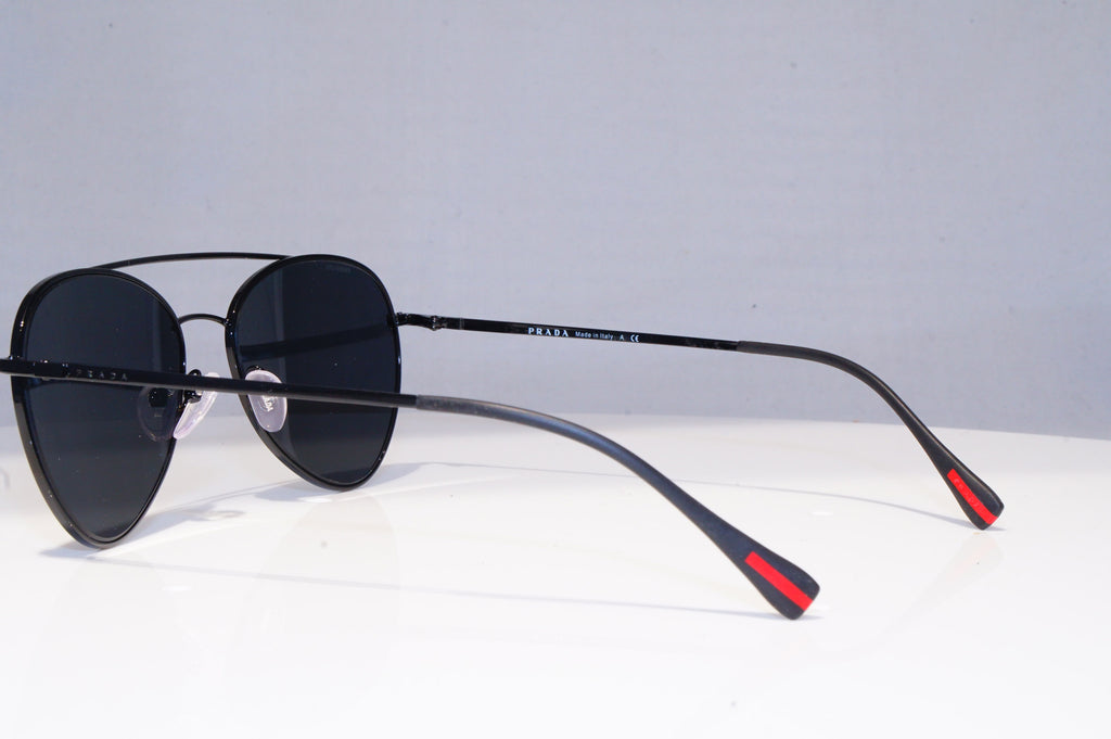PRADA Mens Designer Sunglasses Black Pilot FLAT SPS 50S 7AX-5S0 18870