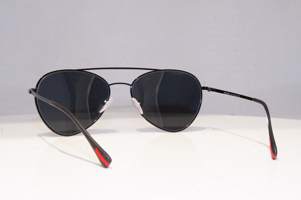 PRADA Mens Designer Sunglasses Black Pilot FLAT SPS 50S 7AX-5S0 18870