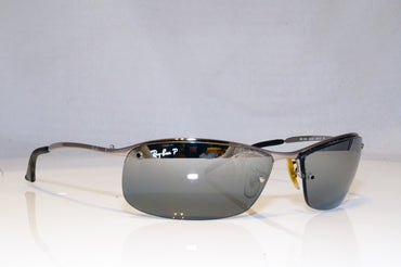 RAY-BAN Mens Polarized Designer Sunglasses Silver Wrap RB 3183 004/82 17757