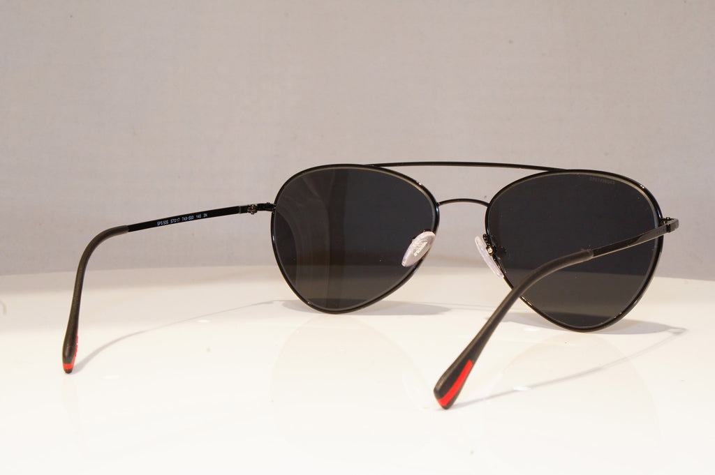 PRADA Mens Designer Sunglasses Black Pilot FLAT SPS 50S 7AX-5S0 18870