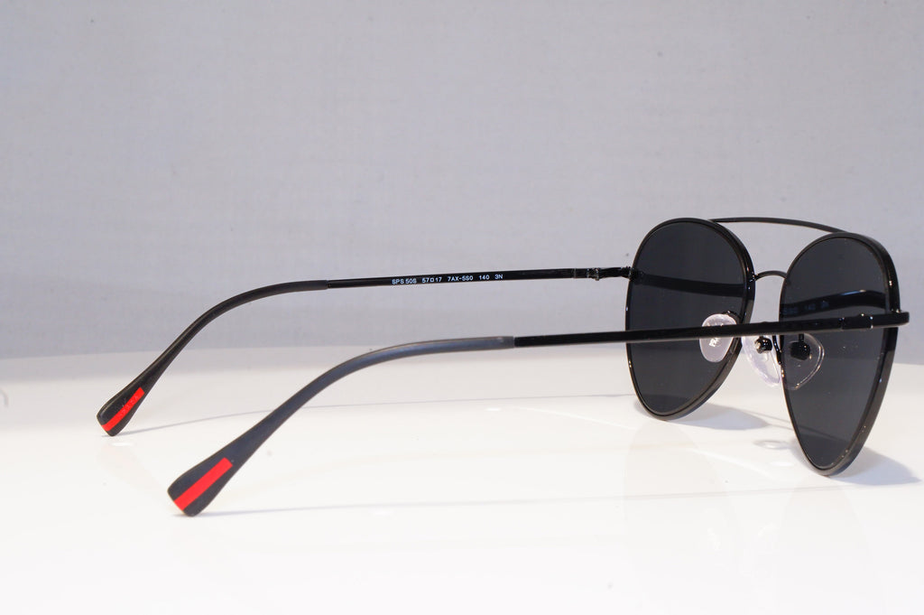 PRADA Mens Designer Sunglasses Black Pilot FLAT SPS 50S 7AX-5S0 18870