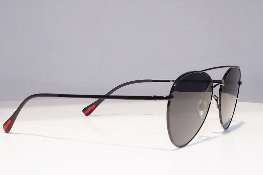 PRADA Mens Designer Sunglasses Black Pilot FLAT SPS 50S 7AX-5S0 18870