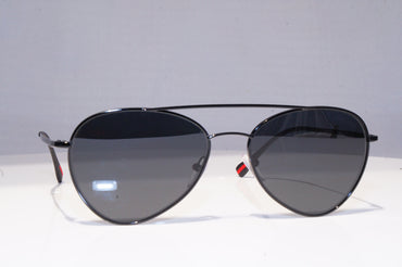 PRADA Mens Designer Sunglasses Black Pilot FLAT SPS 50S 7AX-5S0 18870